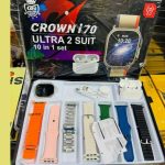 ساعه سمارت واتش من شركه كراون Crown Ultra2 10+1 مع ايربودز 3 برو احدث اصدار - صوت قوي جدا ونقي - 7 استراب باشكال مختلفه