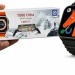 T800 Ultra ساعة ذكية، شاشة 1.99 إنش، بلوتوث، مقاومة للماء، شحن لاسلكي، تتبع اللياقة البدنية، لون أسود