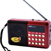 راديو FM محمول رقمي مع بلوتوث، مشغل موسيقى وبطاقة TF، موديل H1011BT، أحمر