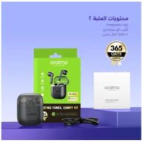 سماعات اذن فري بودز نيو اي ان سي لاسلكية OTW-330S بلوتوث تي دبليو اس من اورايمو مع تحكم عن طريق التطبيق، وقت تشغيل 50 ساعة، شحن سريع انيفاست، سماعات داخل الاذن مع صوت 360 درجة وسرعة صوت مكانية، اسود